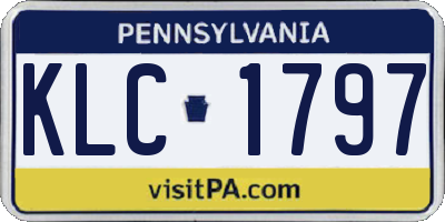 PA license plate KLC1797