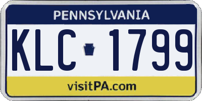PA license plate KLC1799