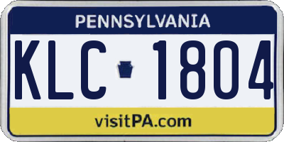 PA license plate KLC1804