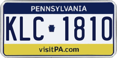 PA license plate KLC1810