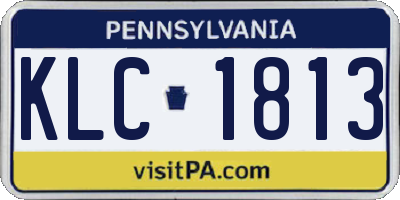 PA license plate KLC1813