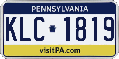 PA license plate KLC1819