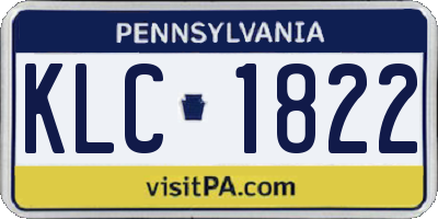 PA license plate KLC1822