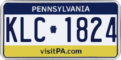 PA license plate KLC1824