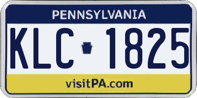 PA license plate KLC1825