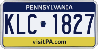 PA license plate KLC1827