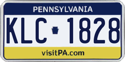 PA license plate KLC1828