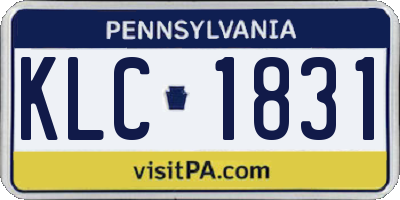 PA license plate KLC1831