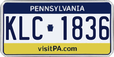 PA license plate KLC1836