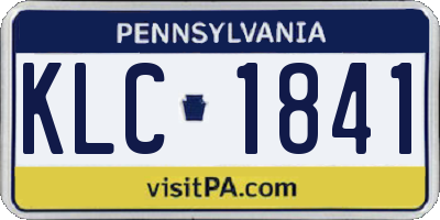 PA license plate KLC1841