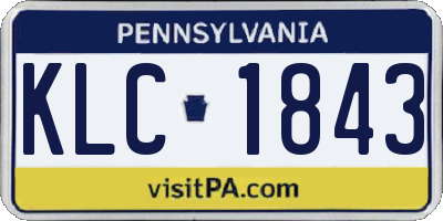 PA license plate KLC1843