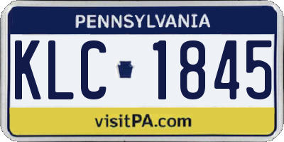 PA license plate KLC1845