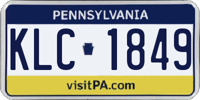 PA license plate KLC1849