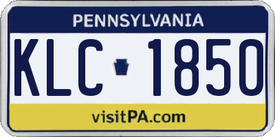 PA license plate KLC1850