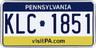 PA license plate KLC1851