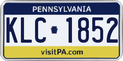 PA license plate KLC1852
