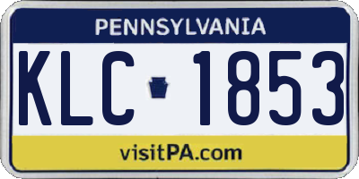 PA license plate KLC1853