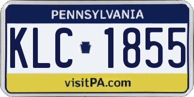 PA license plate KLC1855