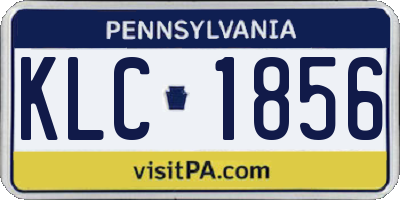 PA license plate KLC1856