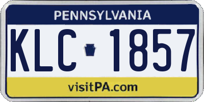 PA license plate KLC1857