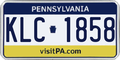 PA license plate KLC1858