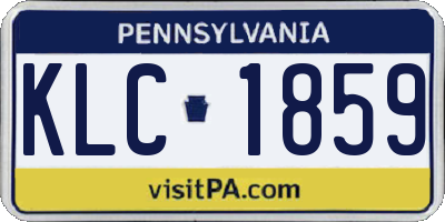 PA license plate KLC1859