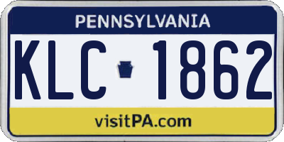 PA license plate KLC1862
