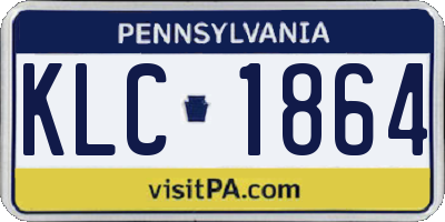 PA license plate KLC1864