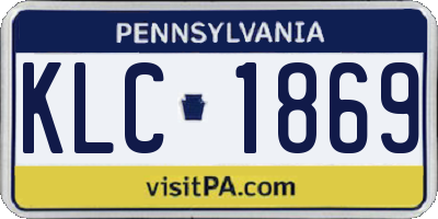 PA license plate KLC1869