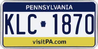 PA license plate KLC1870