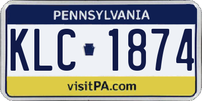 PA license plate KLC1874