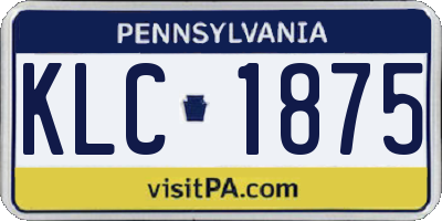 PA license plate KLC1875