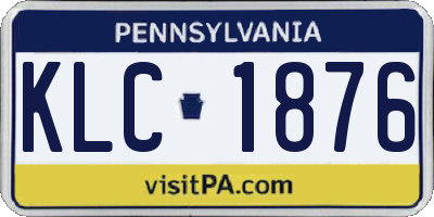 PA license plate KLC1876