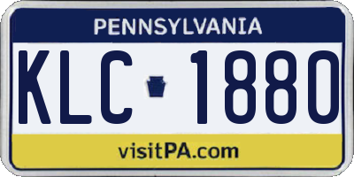 PA license plate KLC1880