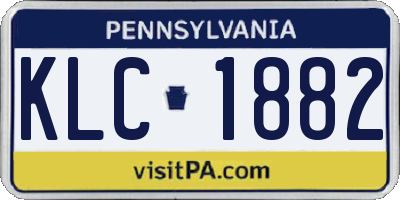 PA license plate KLC1882