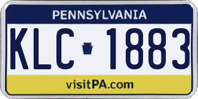 PA license plate KLC1883
