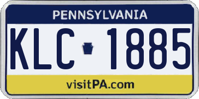 PA license plate KLC1885