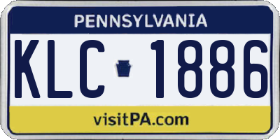 PA license plate KLC1886