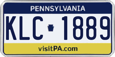 PA license plate KLC1889