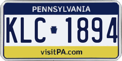 PA license plate KLC1894