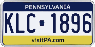 PA license plate KLC1896