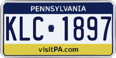 PA license plate KLC1897