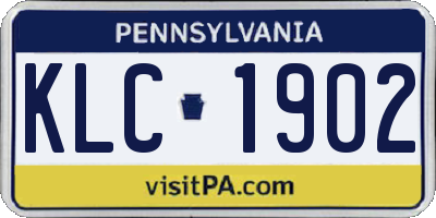 PA license plate KLC1902