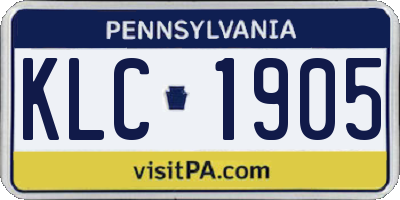 PA license plate KLC1905
