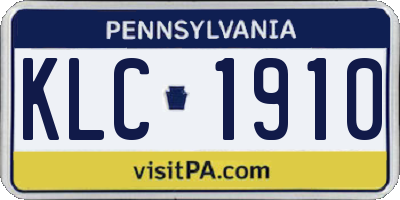 PA license plate KLC1910