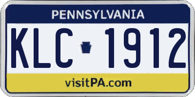 PA license plate KLC1912