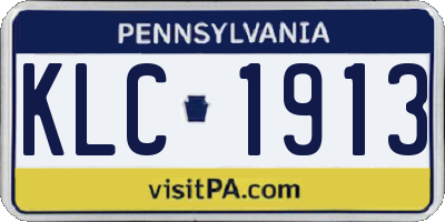 PA license plate KLC1913