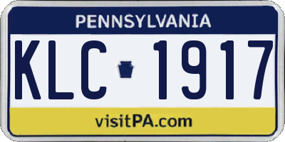 PA license plate KLC1917