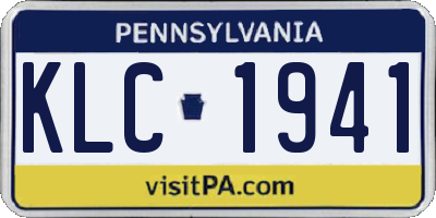 PA license plate KLC1941