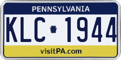 PA license plate KLC1944